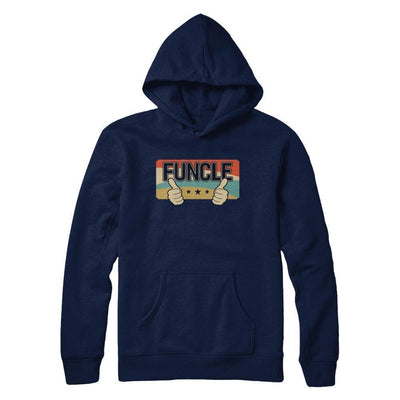 Vintage Retro Funcle Funny Uncle Only Cooler-T-Shirt & Sweatshirt-Pullover Hoodie-Navy