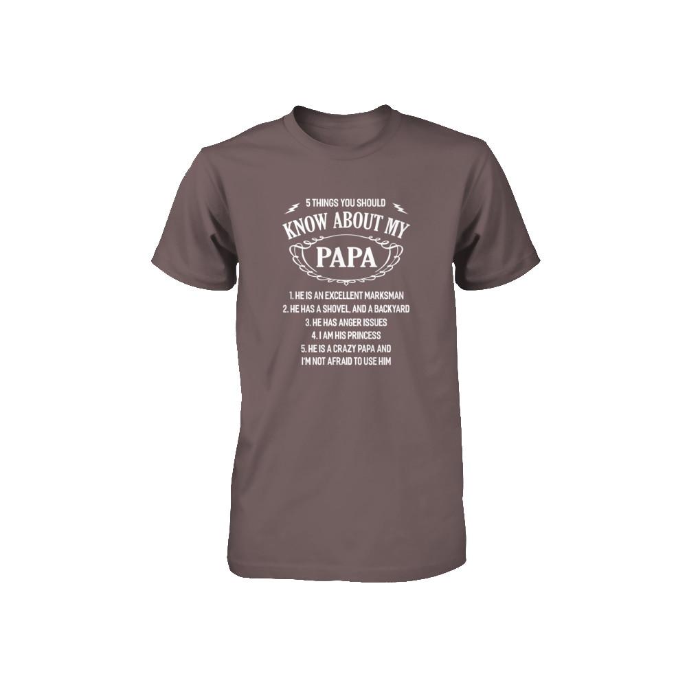 5 Things You Should Know About My Papa Youth-Youth Shirt-Youth T-Shirt-Asphalt