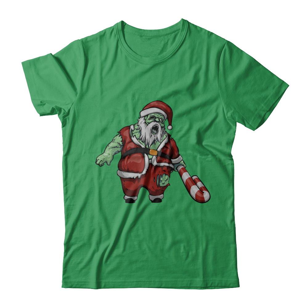 Zombie Santa Scary Christmas Halloween Costume-T-Shirt & Hoodie-Premium T-Shirt-Kelly Green