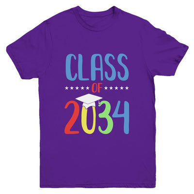 Grow With Me First Day Of School Class Of 2034 Youth-Youth Shirt-Youth T-Shirt-Purple