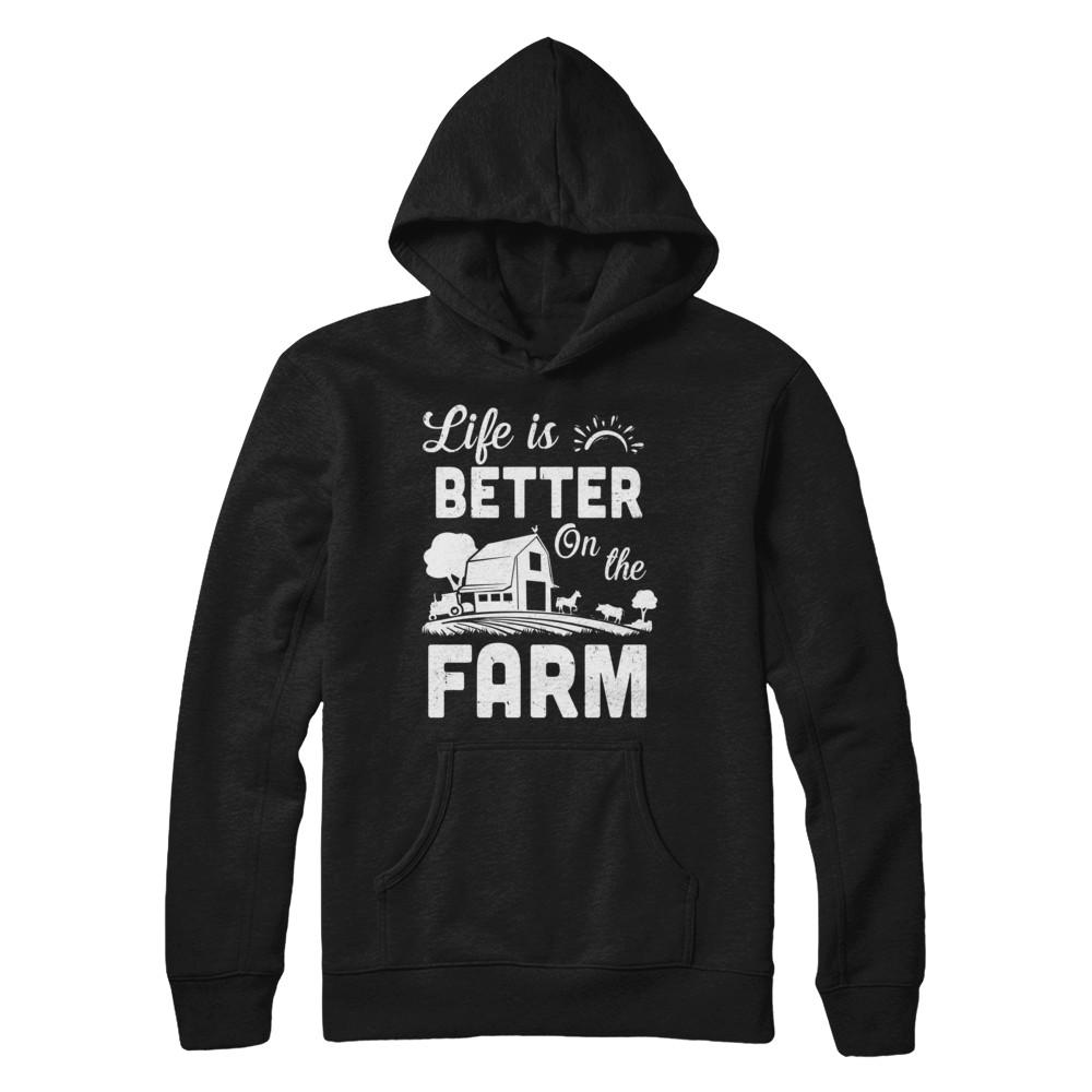 Life Is Better On The Farm Farmer-T-Shirt & Hoodie-Pullover Hoodie-Black