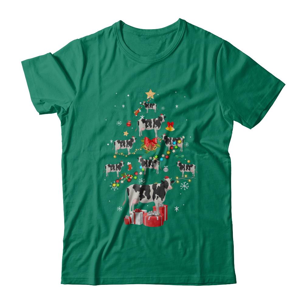Farmer Cow Christmas Tree Decor Xmas Gift-T-Shirt & Sweatshirt-Classic T-Shirt-Kelly Green