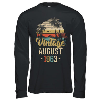 Retro Classic Vintage August 1963 58th Birthday Gift-T-Shirt & Hoodie-Long Sleeve T-Shirt-Black