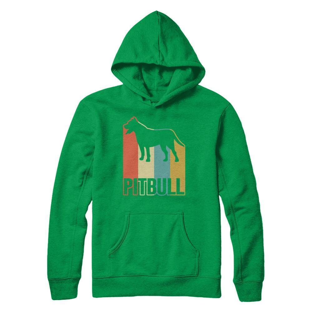 Classic Vintage Retro Style Pitbull Dog-T-Shirt & Hoodie-Pullover Hoodie-Irish Green