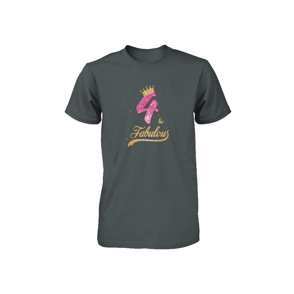 4Th And Fabulous Four Birthday Youth-Youth Shirt-Toddler T-Shirt-Charcoal