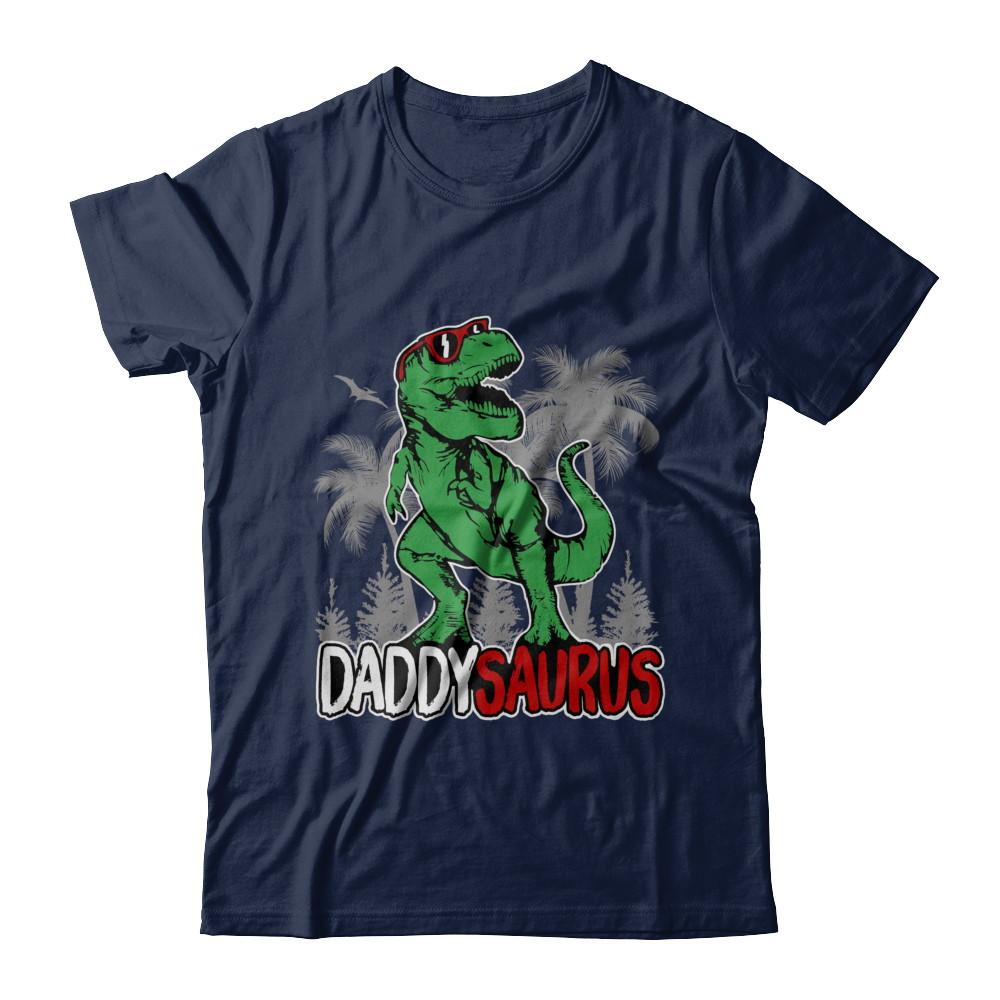 Daddysaurus Fathers Day Dinosaur T Rex Daddy Saurus-T-Shirt & Hoodie-Classic T-Shirt-Navy
