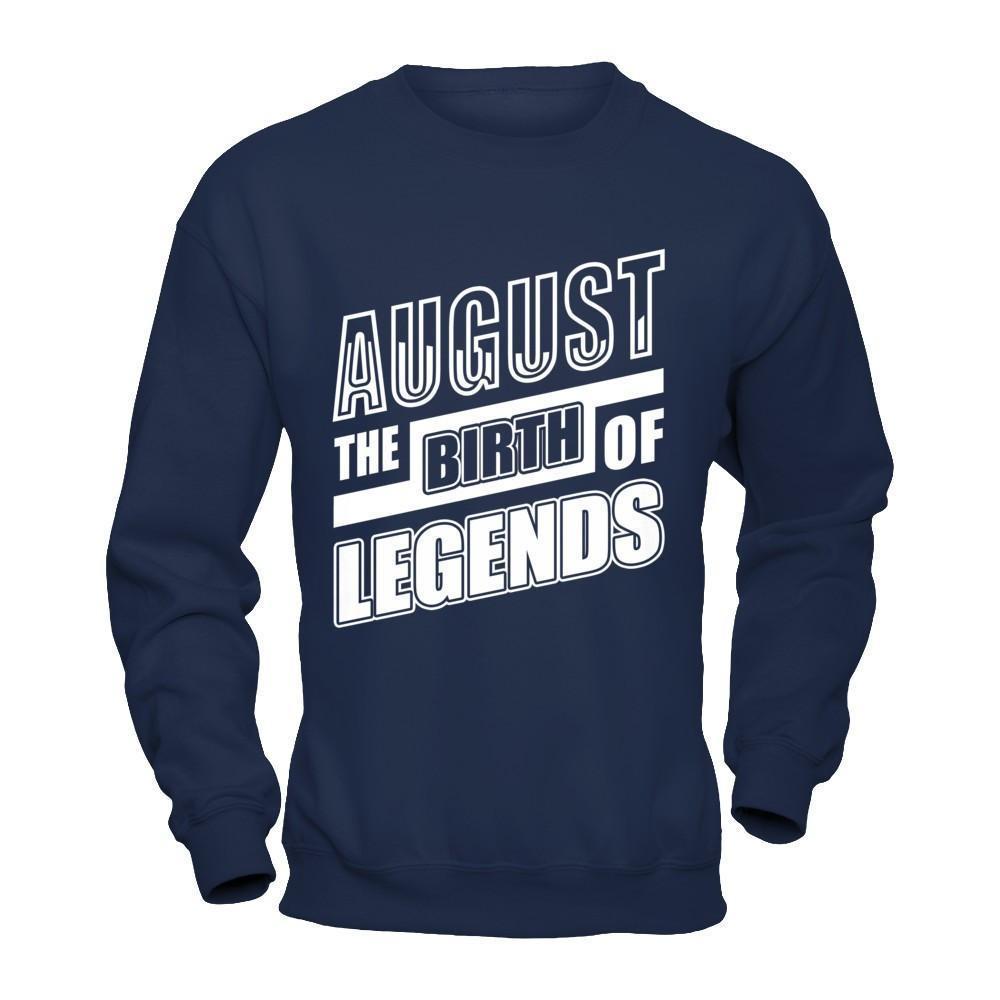 August The Birth Of Legends-T-Shirt & Hoodie-Crewneck Sweatshirt-Navy