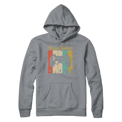 Retro Vintage Daddy Video Games Gaming Dad Fathers Day Gift-T-Shirt & Hoodie-Pullover Hoodie-Light Steel