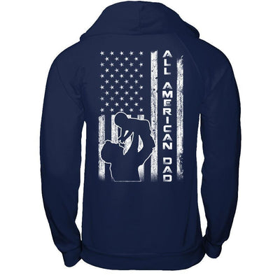 All American Dad Flag-T-Shirt & Hoodie-Pullover Hoodie-Navy
