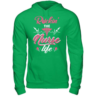 Rockin' The Nurse Life-T-Shirt & Hoodie-Pullover Hoodie-Irish Green