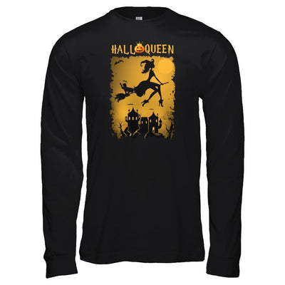 Funny Halloween Pumpkin Queen-T-Shirt & Tank Top-Long Sleeve T-Shirt-Black