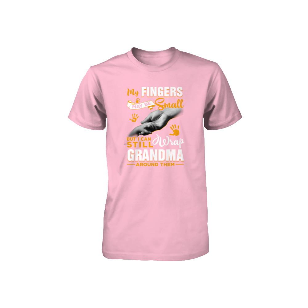 My Fingers May Be Small But I Can Still Wrap Grandma Youth-Youth Shirt-Youth T-Shirt-Neon Pink