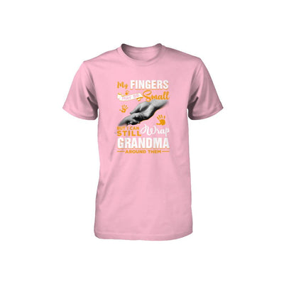 My Fingers May Be Small But I Can Still Wrap Grandma Youth-Youth Shirt-Youth T-Shirt-Neon Pink