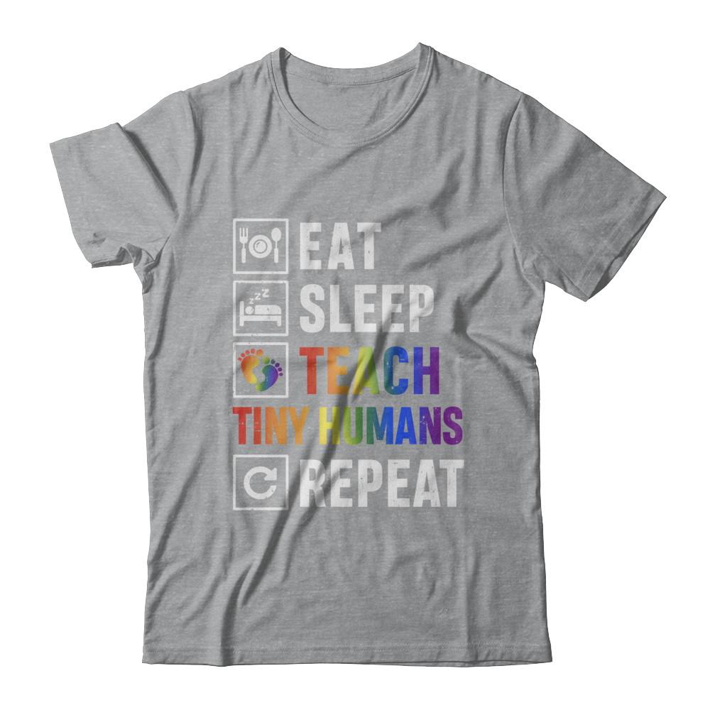 Eat Sleep Teach Tiny Humans Repeat Mommy-T-Shirt & Hoodie-Classic T-Shirt-Sport Grey