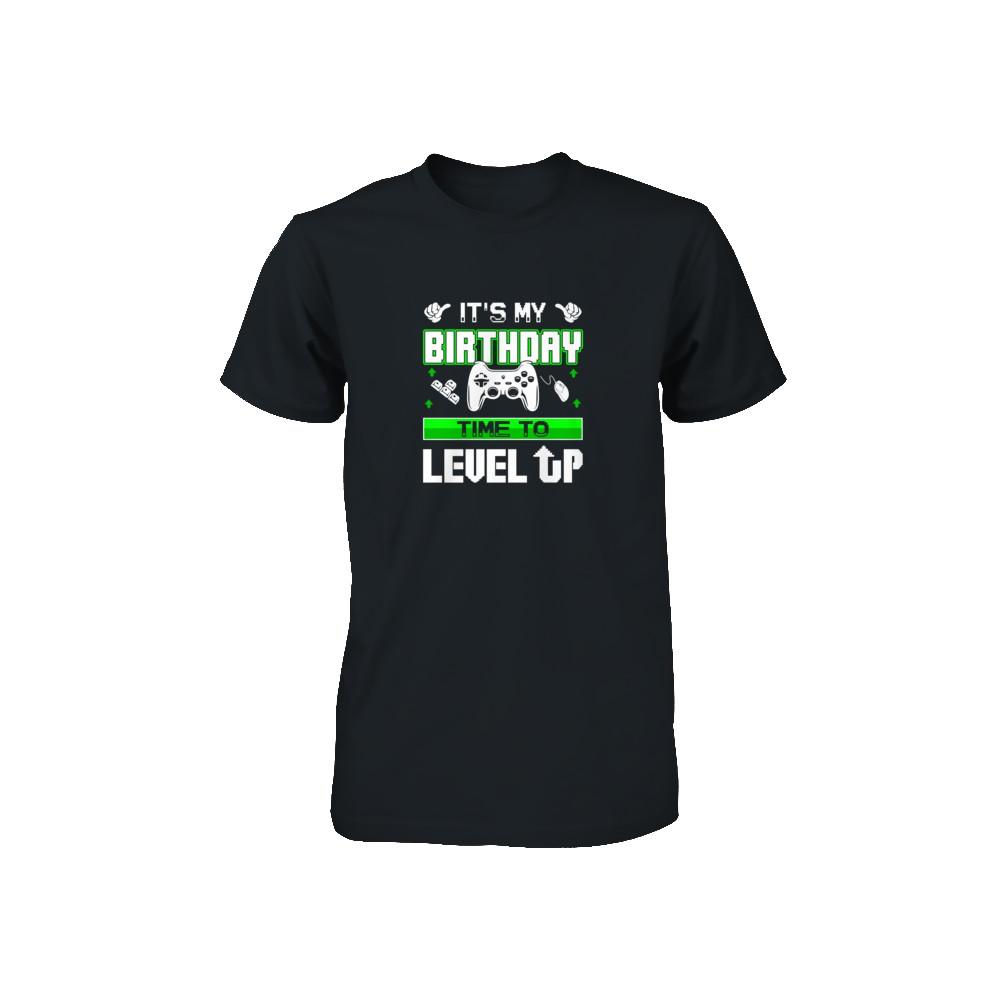 It's My Birthday Time To Level Up Youth-Youth Shirt-Toddler T-Shirt-Black