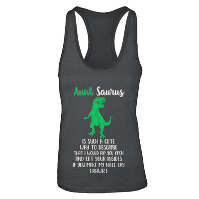 Aunt Saurus Is Such A Cute Way To Describe Aunt Niece-T-Shirt & Tank Top-Women's Ideal Racerback Tank-Black