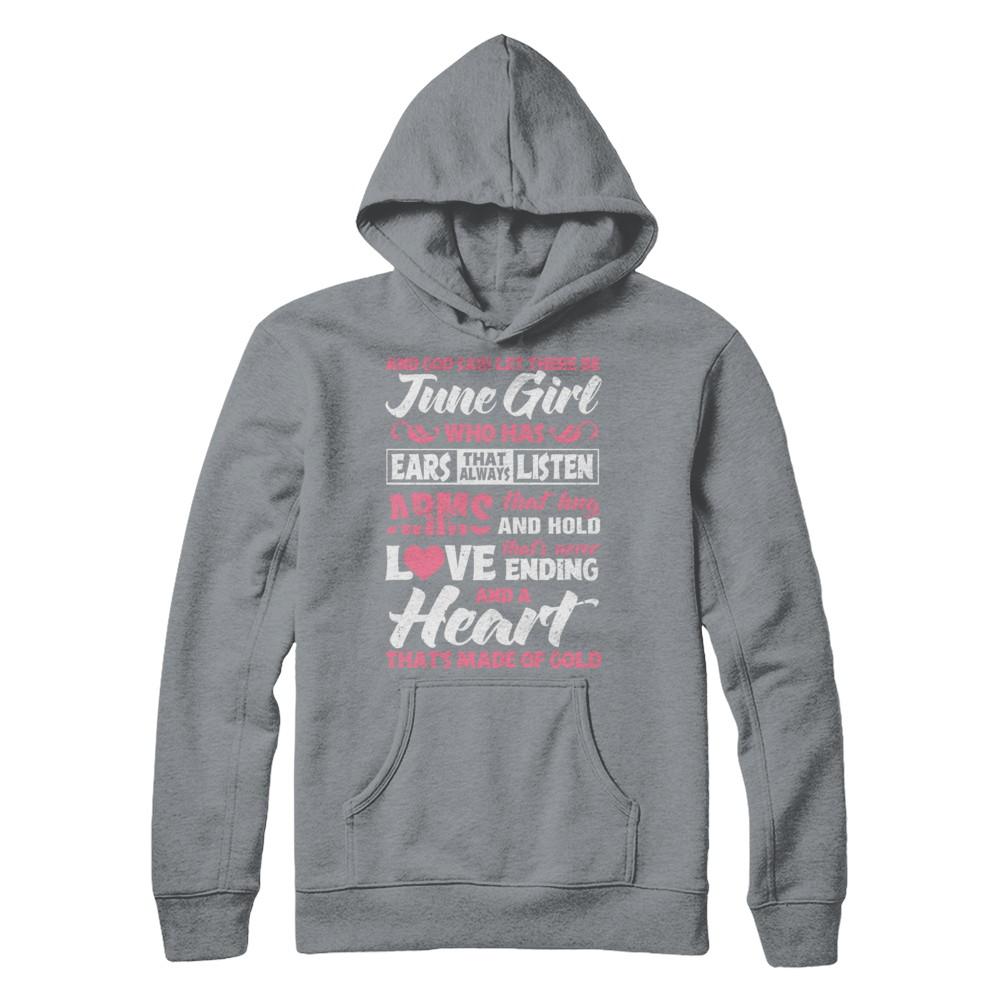 And God Said Let There Be June Girl Ears Arms Love Heart-T-Shirt & Hoodie-Pullover Hoodie-Light Steel