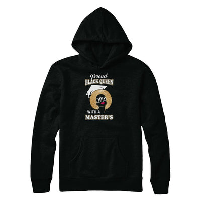 Graduation Proud Black Queen Masters Degree Graduate-T-Shirt & Tank Top-Pullover Hoodie-Black