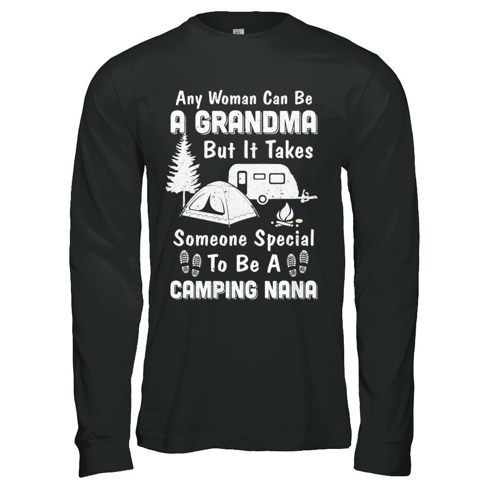 Camping Nana Grandma Mothers Day Gift-T-Shirt & Hoodie-Long Sleeve T-Shirt-Black