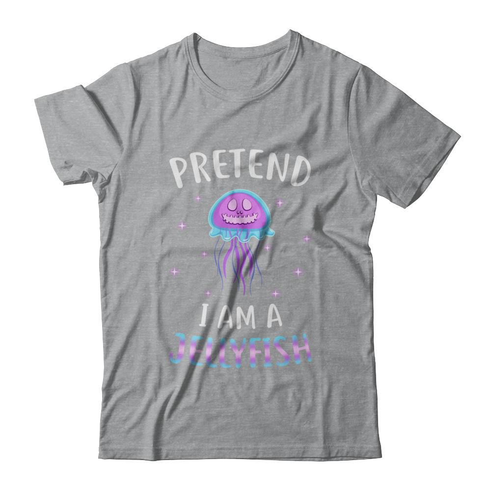 Pretend I'm A Jellyfish Costume Happy Halloween Party-T-Shirt & Hoodie-Classic T-Shirt-Sport Grey
