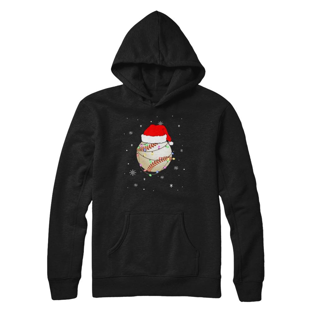 Santa Hat Baseball Christmas Gifts-T-Shirt & Sweatshirt-Pullover Hoodie-Black