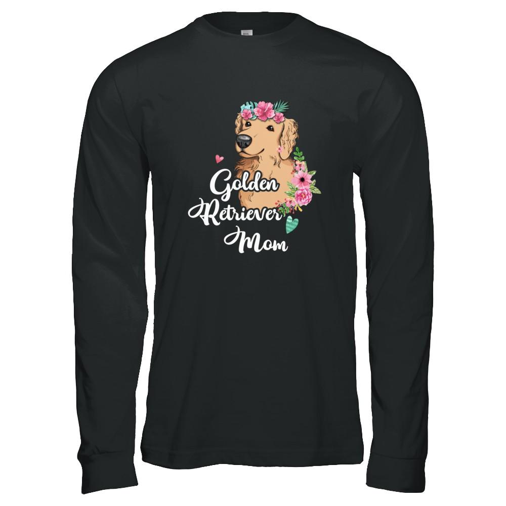 Golden Retriever Mom Funny Dog Mom Gift Idea-T-Shirt & Tank Top-Long Sleeve T-Shirt-Black