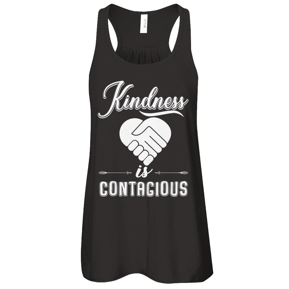 Kindness Is Contagious-T-Shirt & Tank Top-Women's Flowy Racerback Tank-Black