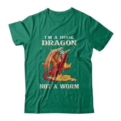 Reading Book I'm A Book Dragon Not A Worm-T-Shirt & Hoodie-Classic T-Shirt-Kelly Green