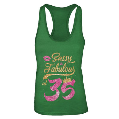 Sassy And Fabulous At 35th 1986 Birthday Gift-T-Shirt & Tank Top-Women's Ideal Racerback Tank-Kelly Green