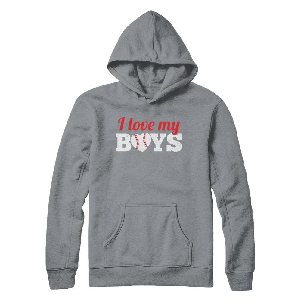 Love My Boys Mom And Dad Baseball-T-Shirt & Hoodie-Pullover Hoodie-Light Steel