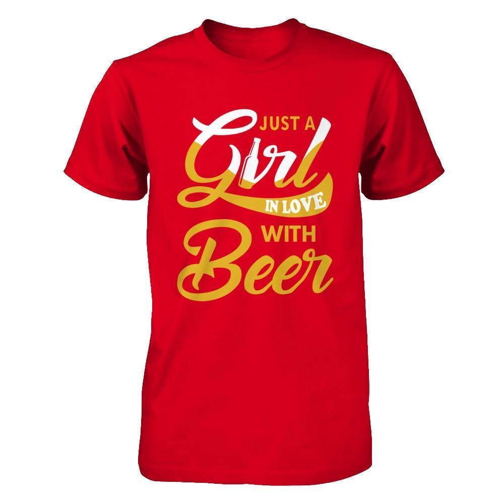 Just A Girl In Love With Beer-T-Shirt & Hoodie-Premium T-Shirt-Red
