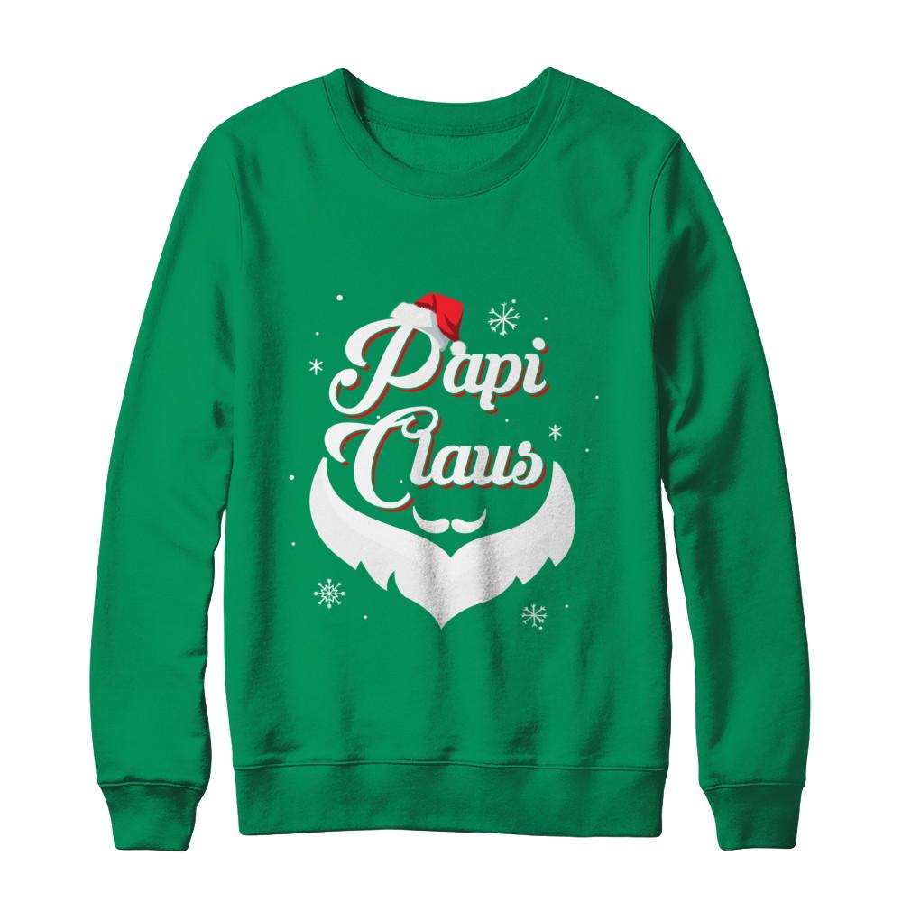 Santa Beard Matching Christmas Pajamas Papi Claus-T-Shirt & Sweatshirt-Crewneck Sweatshirt-Irish Green