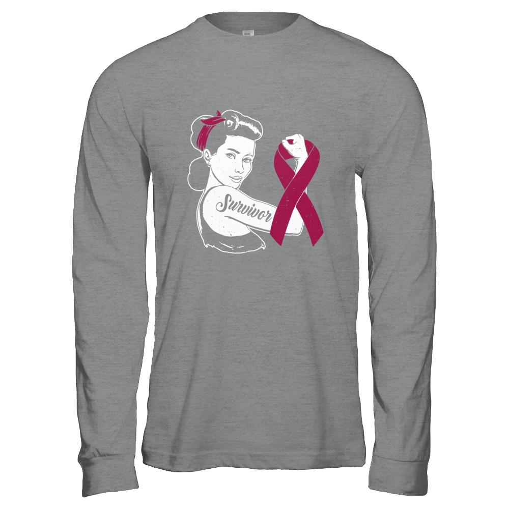 We Can Cure It Multiple Myeloma Awareness Survivor-T-Shirt & Hoodie-Long Sleeve T-Shirt-Sport Grey