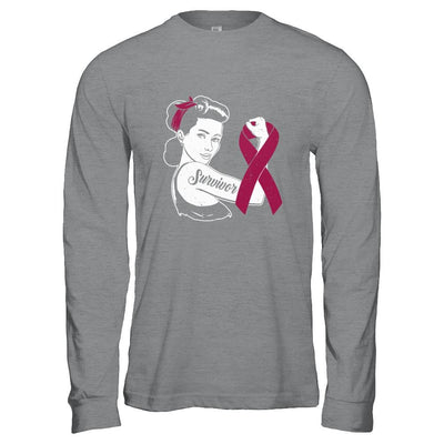 We Can Cure It Multiple Myeloma Awareness Survivor-T-Shirt & Hoodie-Long Sleeve T-Shirt-Sport Grey