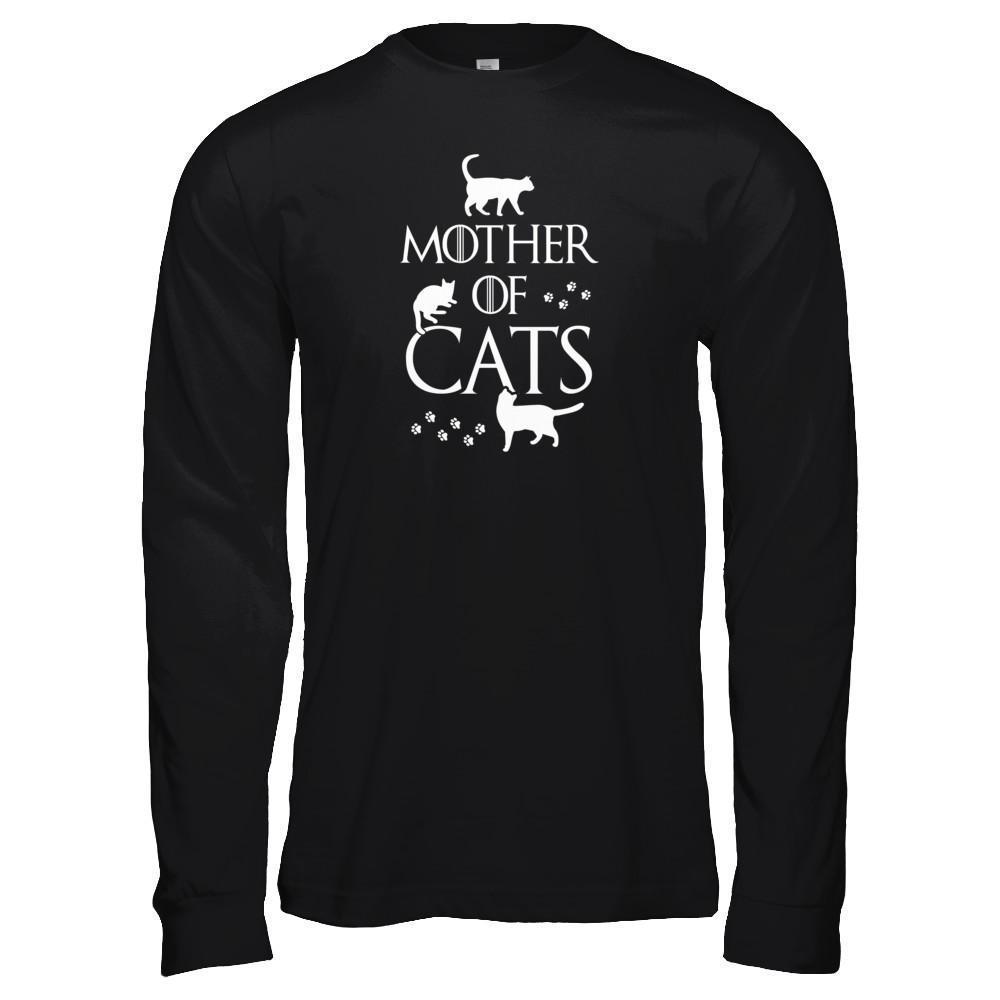 Mother Of Cats For Cat Lovers-T-Shirt & Tank Top-Long Sleeve T-Shirt-Black