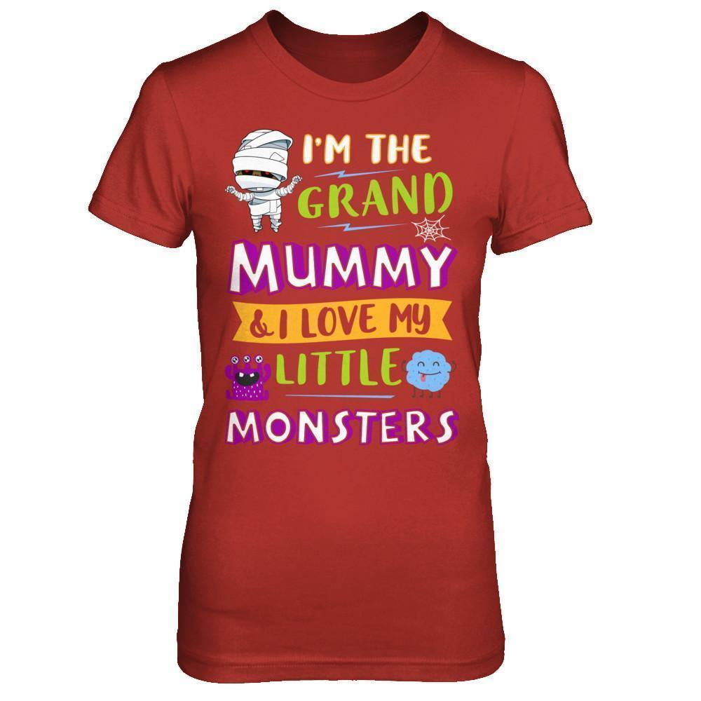 Halloween I'm The Grand Mummy And I Love My Little Monsters-T-Shirt & Hoodie-Women's T-Shirt-Red