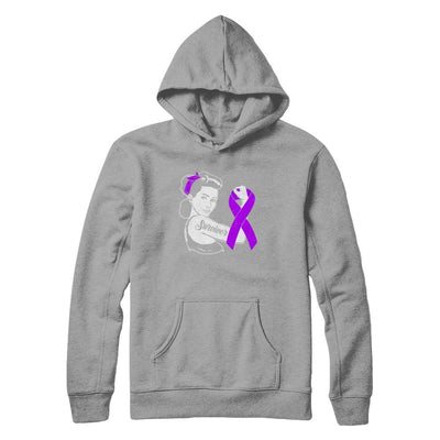We Can Cure It Purple Alzheimer's Awareness Survivor-T-Shirt & Hoodie-Pullover Hoodie-Light Steel