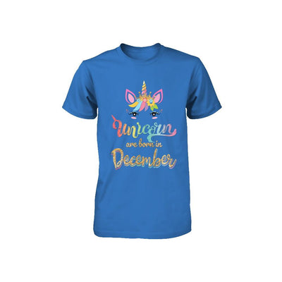 Cute Unicorns Are Born In December Birthday Gift Youth-Youth Shirt-