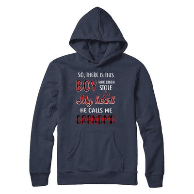 This Boy Who Kinda Stole My Heart He Calls Me Grandma-T-Shirt & Hoodie-Pullover Hoodie-Navy