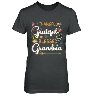 Grateful Thankful And Blessed Grandma-T-Shirt & Hoodie-Women's T-Shirt-Dark Heather