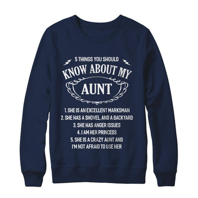 5 Things You Should Know About My Aunt Niece-T-Shirt & Sweatshirt-Crewneck Sweatshirt-Navy
