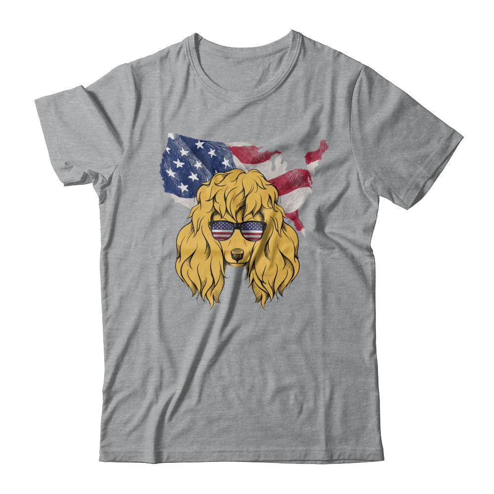 Funny Patriot Poodle Dog 4Th Of July American Flag-T-Shirt & Hoodie-Classic T-Shirt-Sport Grey