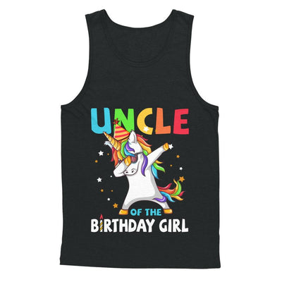 UNCLE Of The Birthday Girl Dabbing Unicorn Party-T-Shirt & Hoodie-Unisex Tank-Black