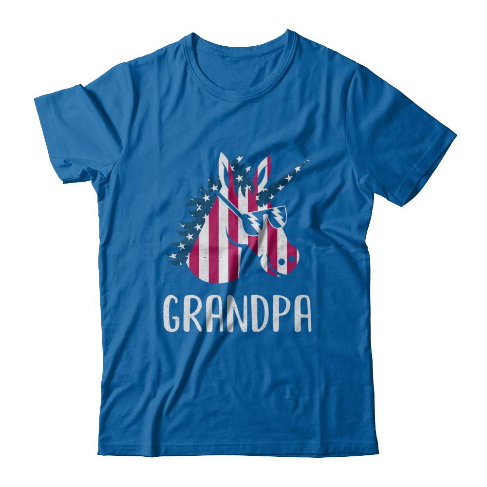 Patriotic Grandpa Unicorn Americorn 4Th Of July-T-Shirt & Hoodie-Classic T-Shirt-Royal