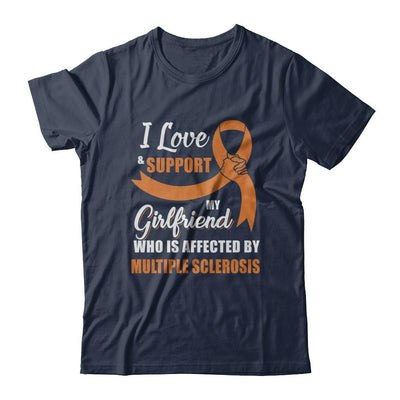 Multiple Sclerosis Awareness Support Orange Girlfriend Boyfriend-T-Shirt & Hoodie-Classic T-Shirt-Navy