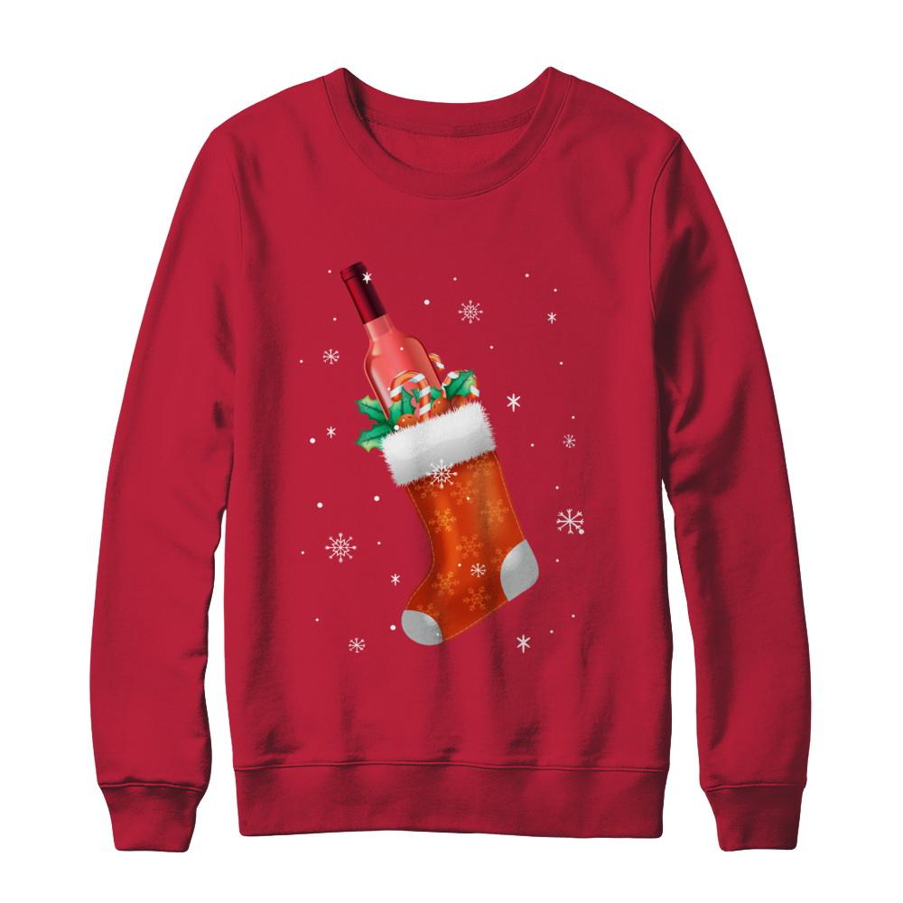 Best Gift Christmas For Winer Drinking Wine Lover-T-Shirt & Sweatshirt-Crewneck Sweatshirt-Red