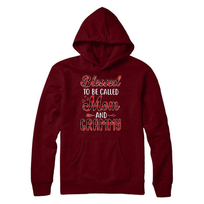 Red Buffalo Plaid Blessed To Be Called Mom And Grammy-T-Shirt & Hoodie-Pullover Hoodie-Maroon