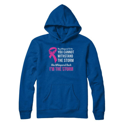 She Whispered Back I Am The Storm Breast Cancer-T-Shirt & Hoodie-Pullover Hoodie-Deep Royal