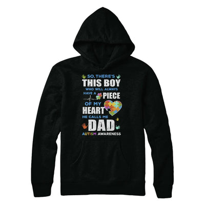 There's This Boy He Calls Me Dad Autism Awareness-T-Shirt & Hoodie-Pullover Hoodie-Black