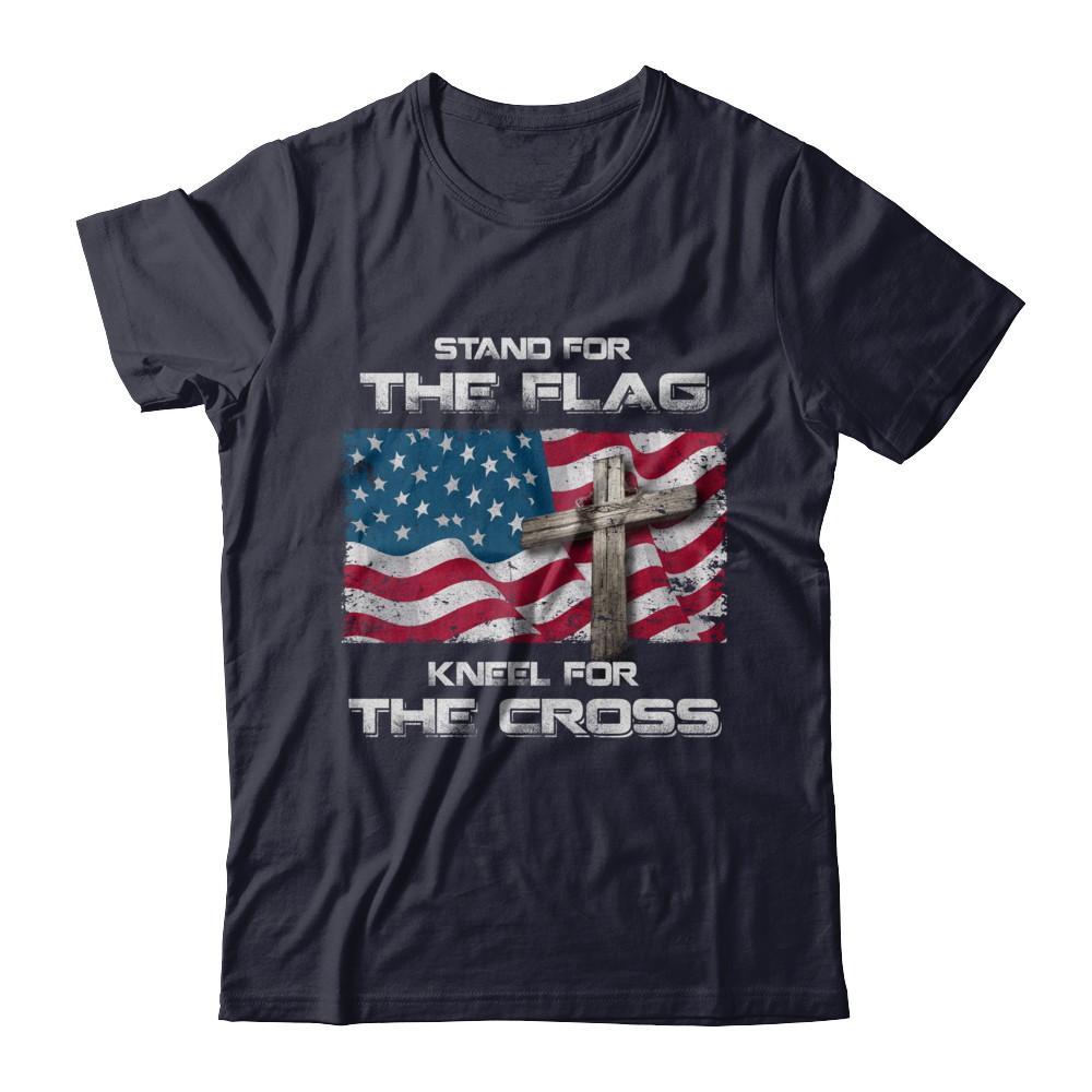 Stand For The Flag Kneel For The Cross-T-Shirt & Hoodie-Premium T-Shirt-Midnight Navy